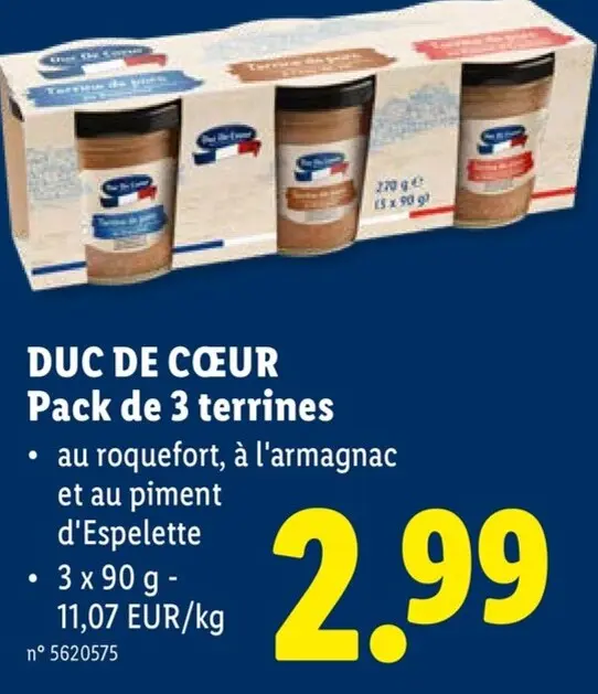 Offre: DUC DE CŒUR Pack de 3 terrines