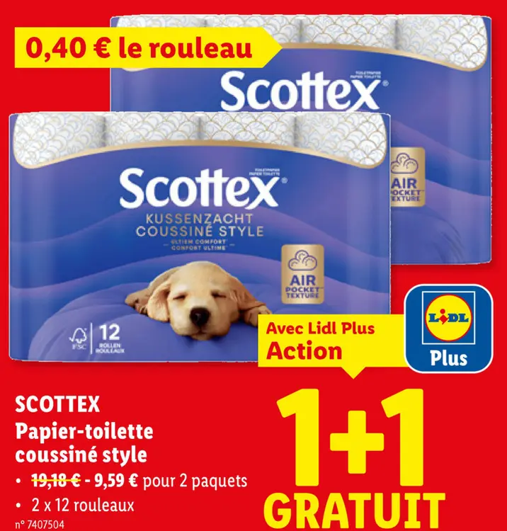 Offre: Papier-toilette coussiné style