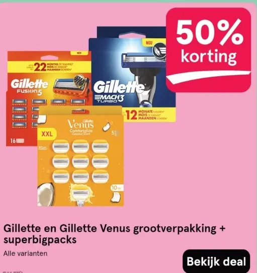 Aanbieding: Gillette en Gillette Venus grootverpakking + superbigpacks