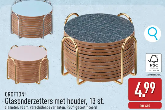 Promotie: Glasonderzetters met houder