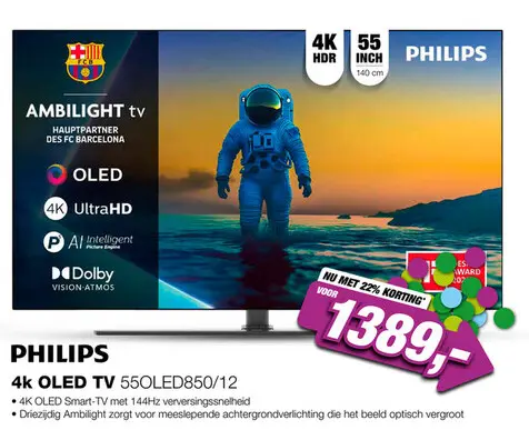 Aanbieding: Philips 55OLED850 4K OLED Ambilight TV (2025)