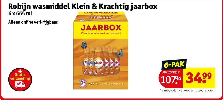 Aanbieding: wasmiddel Klein & Krachtig jaarbox