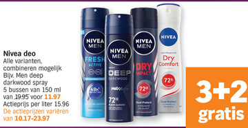 Aanbieding: Nivea deo Men deep darkwood spray