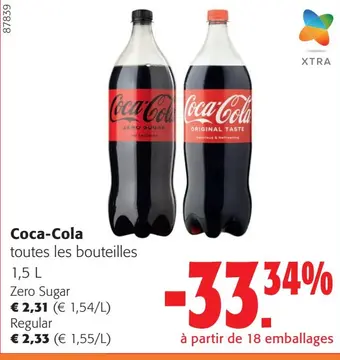 Offre: Coca-Cola toutes les bouteilles