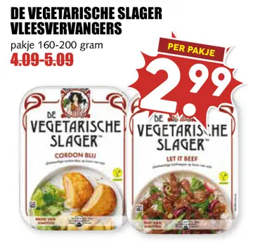 Aanbieding: DE VEGETARISCHE SLAGER VLEESVERVANGERS