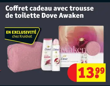 Offre: Coffret cadeau avec trousse de toilette Dove 