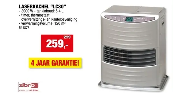 Promotie: Zibro LC30 laserkachel 3000W