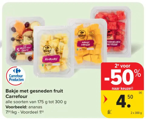 Promotie: Bakje met gesneden fruit