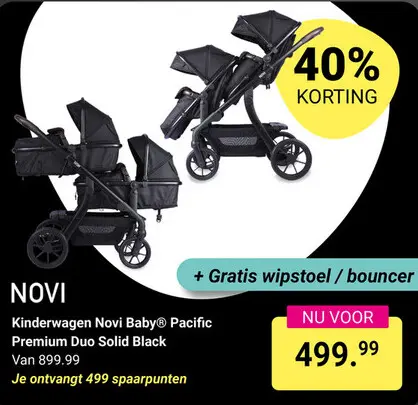 Aanbieding: Kinderwagen Novi Baby® Pacific Premium Duo Solid Black