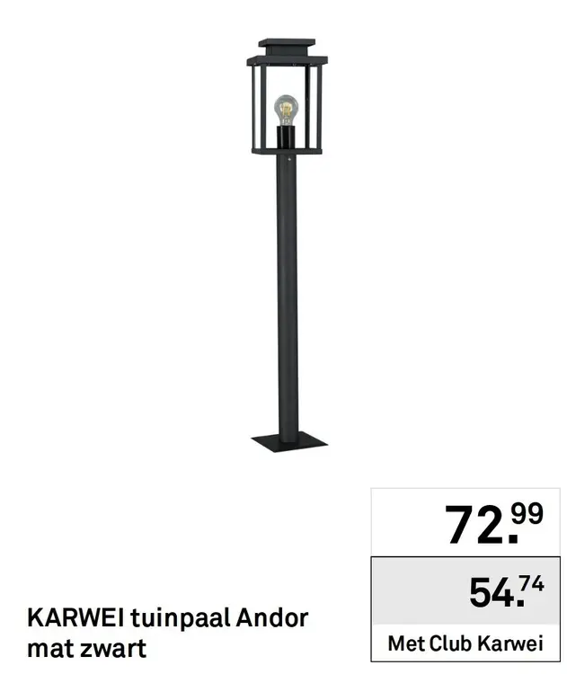 Aanbieding: Tuinpaal Andor mat zwart