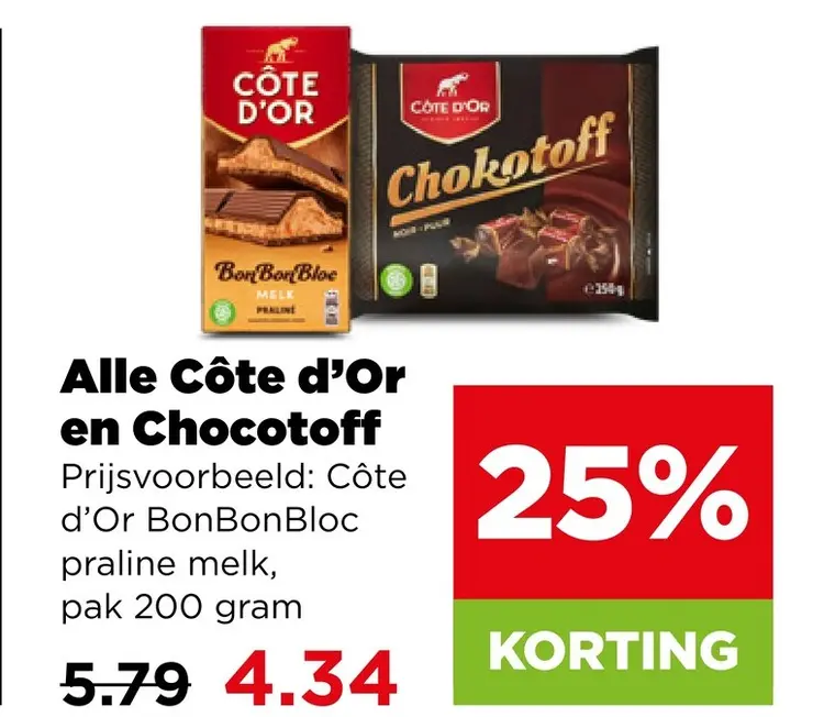 Aanbieding: Côte d'Or BonBonBloc praline melk