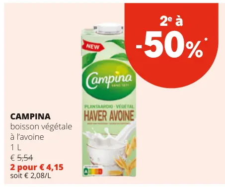 Offre: boisson végétale à l'avoine