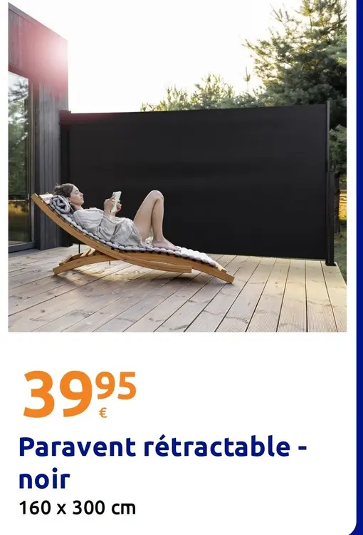 Offre: Paravent rétractable - noir