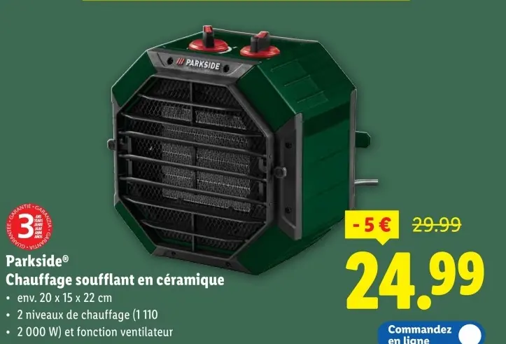 Offre: Chauffage soufflant en céramique