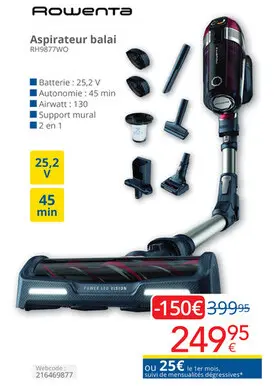 Offre: Aspirateur balai RH9877WO