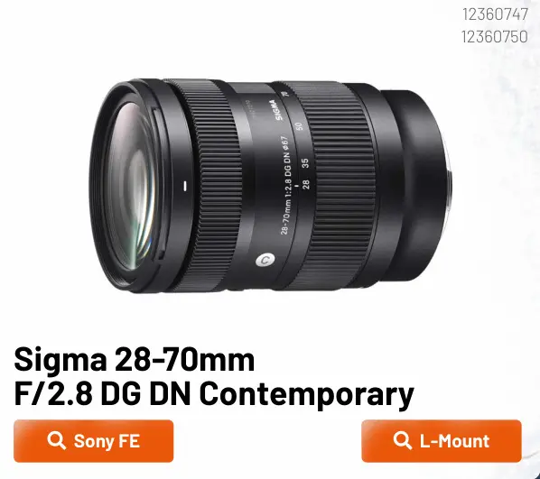 Aanbieding: Sigma 28-70mm F/2.8 DG DN Contemporary