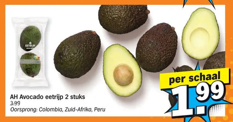 Promotie: Avocado eetrijp 2 stuks