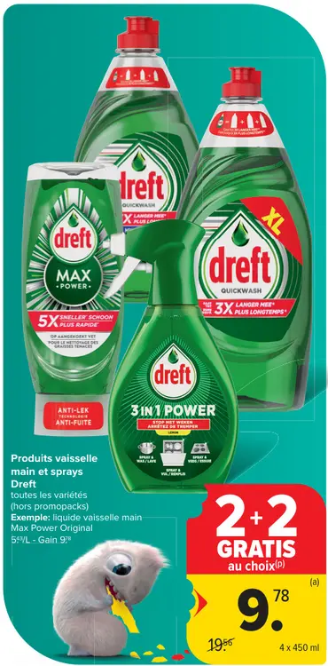 Offre: Produits vaisselle main et sprays