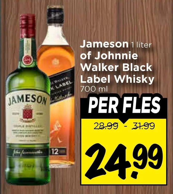 Aanbieding: Jameson of Johnnie Walker Black Label Whisky
