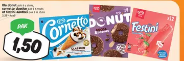 Aanbieding: Ola donut, cornetto classico of festini aardbei