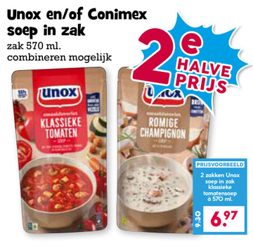 Aanbieding: Unox en/of Conimex soep in zak