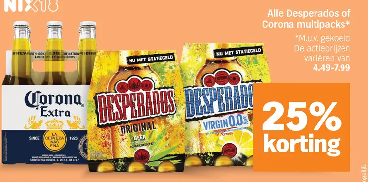 Aanbieding: Desperados of Corona multipacks