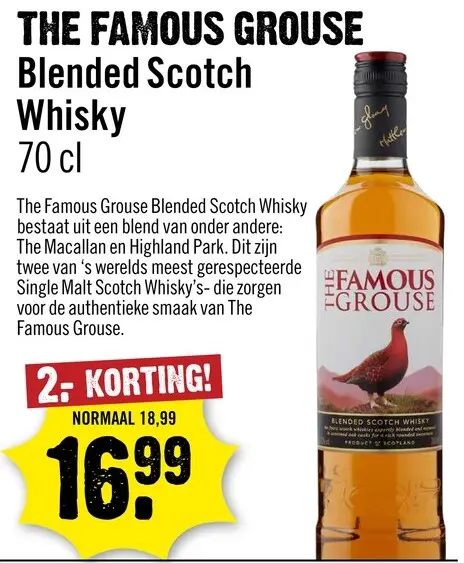 Aanbieding: The Famous Grouse Blended  Whisky 70 cl