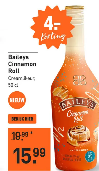Aanbieding: Baileys Cinnamon roll 50CL