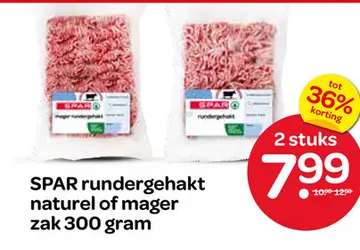 Aanbieding: SPAR rundergehakt naturel of mager