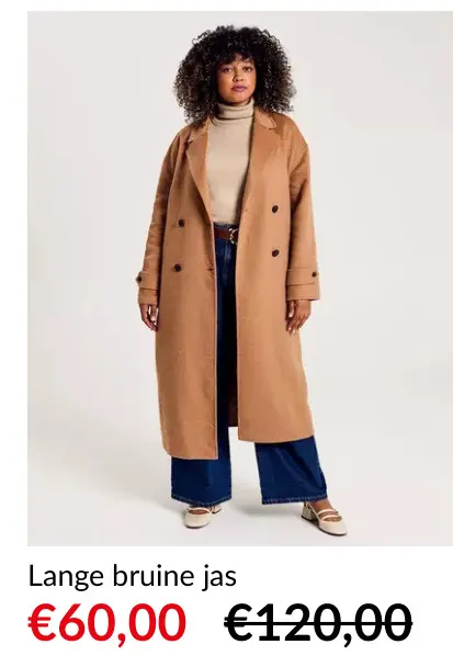 Promotie: Lange bruine jas