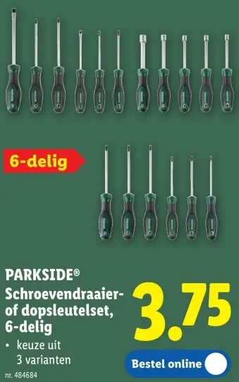 Promotie: Schroevendraaier- of dopsleutelset