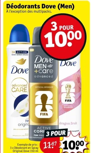 Offre: Déodorants Dove
