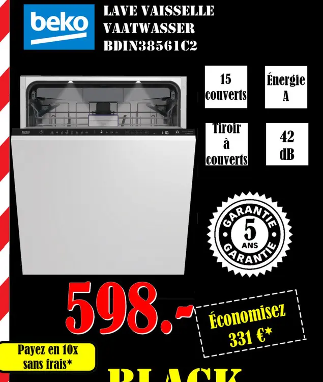 Offre: Lave vaisselle vaatwasser bdin38561c2