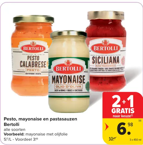 Promotie: Pesto, mayonaise en pastasauzen
