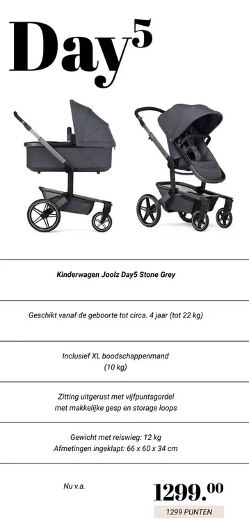 Aanbieding: Kinderwagen Joolz Day5 Stone Grey