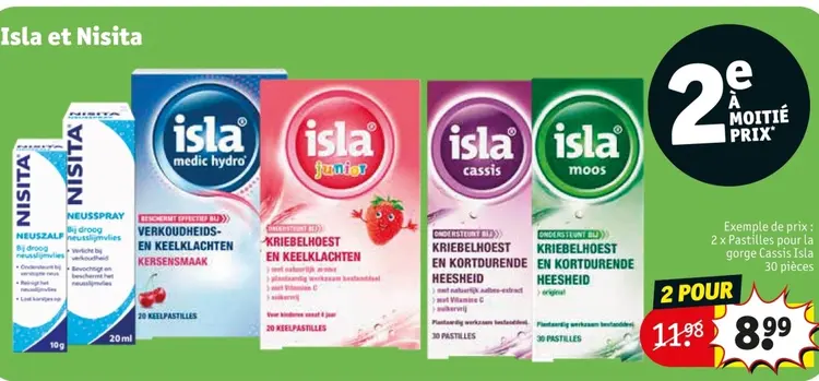 Offre: Pastilles pour la gorge Cassis Isla