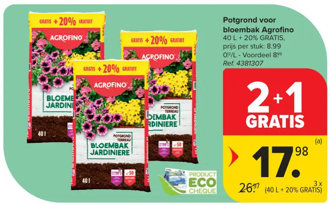 Promotie: Potgrond voor bloembak