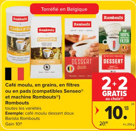 Offre: Café moulu, en grains, en filtres ou en pads 