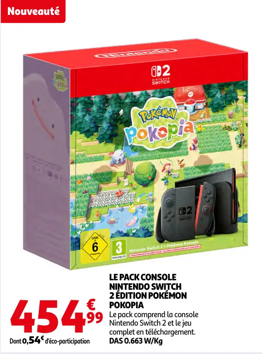 Offre: Pack console Nintendo switch 2 édition Pokémob Pokopia