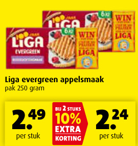 Aanbieding: Liga evergreen appelsmaak