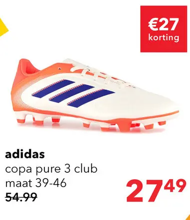 Aanbieding: Adidas Copa Pure III Club MG heren voetbalschoenen wit