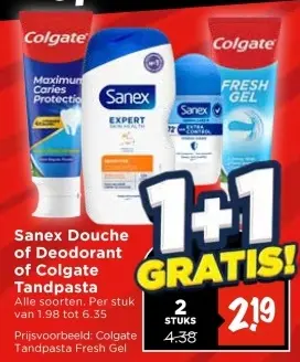 Douche of Deodorant of Tandpasta