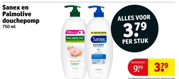 Aanbieding: Sanex en Palmolive douchepomp