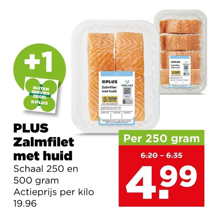 Aanbieding: Zalmfilet met huid