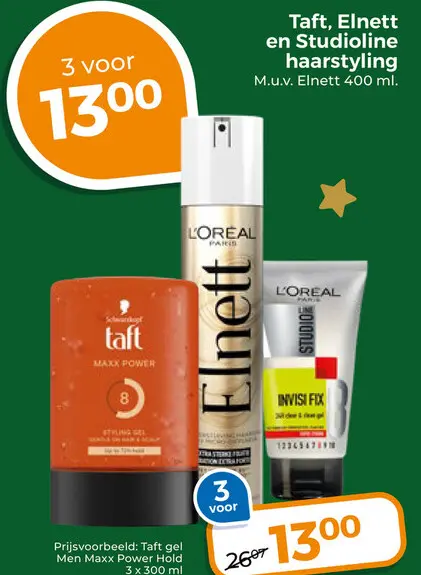 Aanbieding: Taft, Elnett en Studioline haarstyling