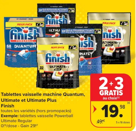Offre: Tablettes vaisselle machine Quantum, Ultimate Plus