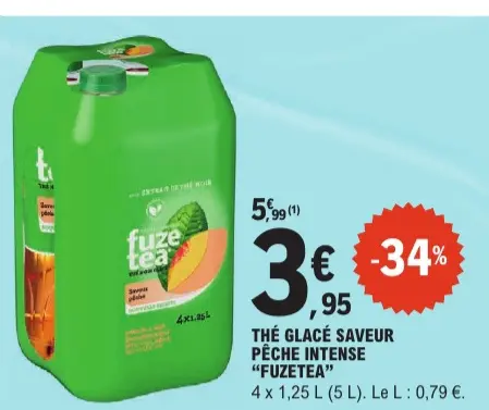Offre: Thé glacé saveur pêche intense