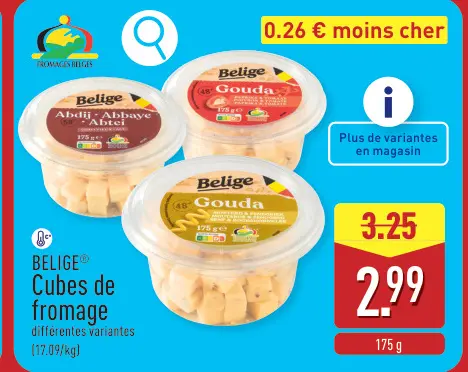 Offre: Cubes de fromage