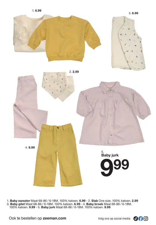 Promotie: Baby sweater, slab, baby gilet, baby broek, baby jurk
