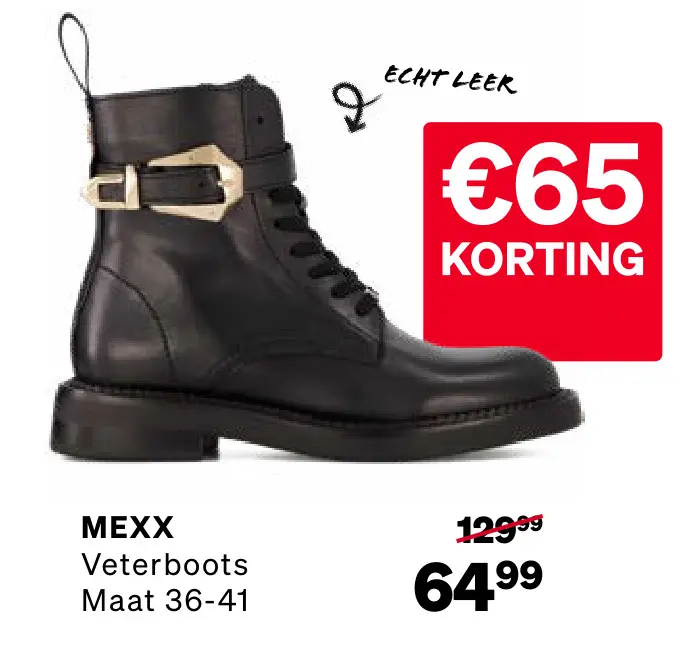 Aanbieding: Phard Mabel Veterboots Zwart Leer